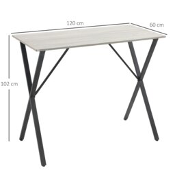 Rackhams 120 cm Rectangular Breakfast Bar Table for 4 People, Steel Legs, White - White - thumbnail 5