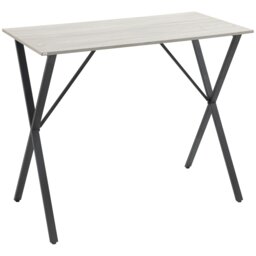 Rackhams 120 cm Rectangular Breakfast Bar Table for 4 People, Steel Legs, White - White - thumbnail 2