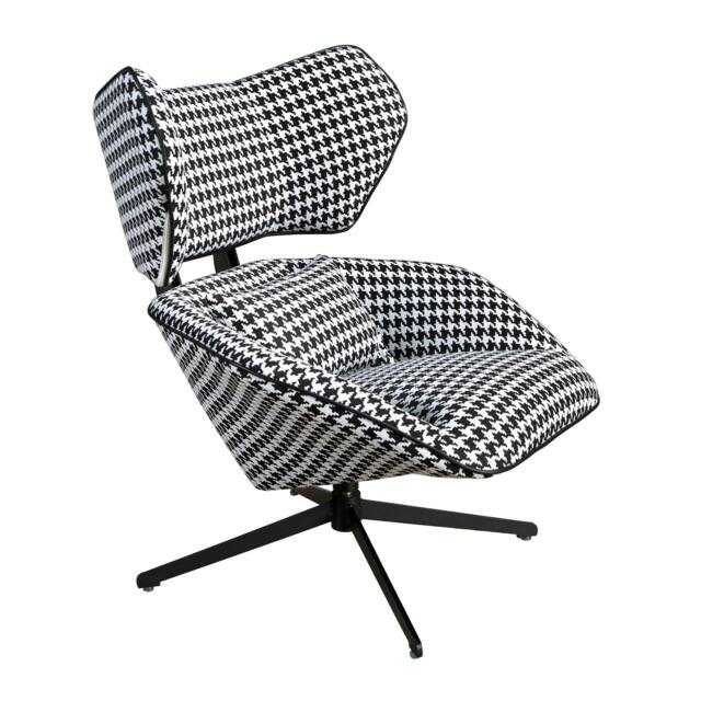 Rackhams Black and White Fabric Swivel Armchair 5142 - Modern - Yes - No - image 1