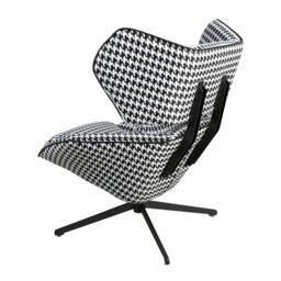 Rackhams Black and White Fabric Swivel Armchair 5142 - Modern - Yes - No - thumbnail 6