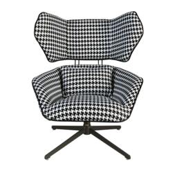 Rackhams Black and White Fabric Swivel Armchair 5142 - Modern - Yes - No - thumbnail 2
