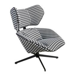 Rackhams Black and White Fabric Swivel Armchair 5142 - Modern - Yes - No