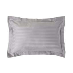 Rackhams Silky 330 TC Egyptian Cotton Satin Stripe Oxford Pillowcase, Standard Size - Grey - thumbnail 1