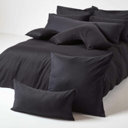 Rackhams Silky 330 TC Egyptian Cotton Satin Stripe Oxford Pillowcase, Standard Size - Grey - thumbnail 6