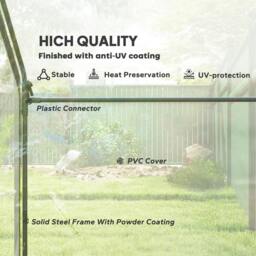 Rackhams Walk In Tomato Greenhouse Garden Outdoor Mini Greenhouse Flower Planter Steel Frame with Zipped Door & Window, PVC Cover, 180 x 100 x 168CM, Clear - thumbnail 4