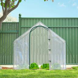 Rackhams Walk In Tomato Greenhouse Garden Outdoor Mini Greenhouse Flower Planter Steel Frame with Zipped Door & Window, PVC Cover, 180 x 100 x 168CM, Clear - thumbnail 6