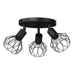 Rackhams 3-4 Way Ceiling Spotlight Adjustable Kitchen Bar Spot Light LED GU10 E14 - 3 Way Black/E14 Socket - thumbnail 1