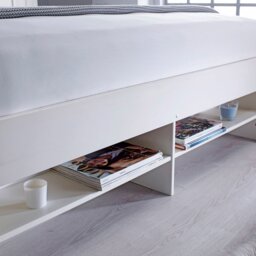 Rackhams Fabio White Wooden Bookcase Storage Bed With Drawer Options - Double No Drawer - thumbnail 4