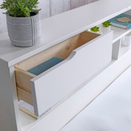 Rackhams Fabio White Wooden Bookcase Storage Bed With Drawer Options - Double No Drawer - thumbnail 5
