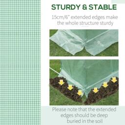 Rackhams 3 x 2 x 2m Greenhouse Replacement Cover ONLY Winter Garden Plant PE Cover for Tunnel Walk-in Greenhouse with Roll-up Windows Door Outdoor, Green - Green - thumbnail 4