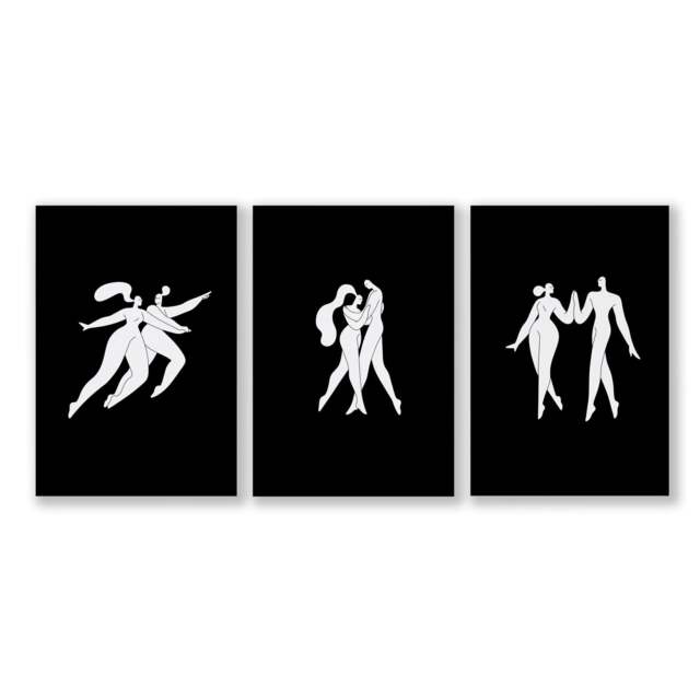 Rackhams Large Paintings For Living Room - Set of 3 Boho Women Wall art Prints - 16 x 22 inches / 40.65 cm x 56 cm - Polyester Canvas 260 gsm - Canvas wrapped - image 1