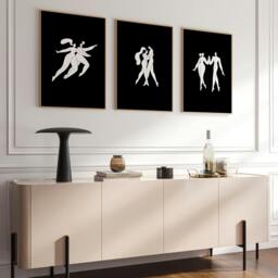 Rackhams Large Paintings For Living Room - Set of 3 Boho Women Wall art Prints - 16 x 22 inches / 40.65 cm x 56 cm - Polyester Canvas 260 gsm - Canvas wrapped - thumbnail 3