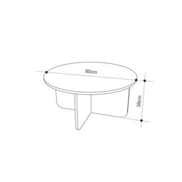 Rackhams Hillary Modern Round Soft Coffee Table 80cm Circle Centre Table Curved Design Legs for Living Room,Office - Oak-Ash Green - thumbnail 5