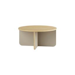 Rackhams Hillary Modern Round Soft Coffee Table 80cm Circle Centre Table Curved Design Legs for Living Room,Office - Oak-Ash Green - thumbnail 6