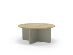 Rackhams Hillary Modern Round Soft Coffee Table 80cm Circle Centre Table Curved Design Legs for Living Room,Office - Oak-Ash Green - thumbnail 2
