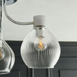 Rackhams Hamilton 3 Light Polished Chrome Semi Flush Ceiling Light - thumbnail 3