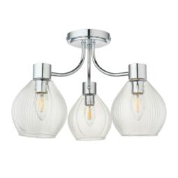 Rackhams Hamilton 3 Light Polished Chrome Semi Flush Ceiling Light - thumbnail 6