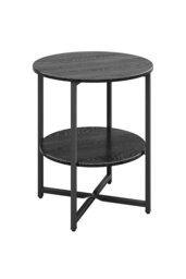 Rackhams Black Small Round Coffee Table with 2 Tier - Black - thumbnail 2