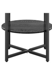 Rackhams Black Small Round Coffee Table with 2 Tier - Black - thumbnail 5