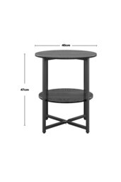 Rackhams Black Small Round Coffee Table with 2 Tier - Black - thumbnail 6