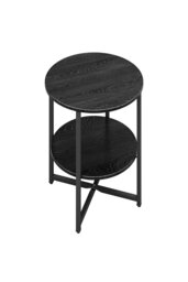 Rackhams Black Small Round Coffee Table with 2 Tier - Black - thumbnail 3