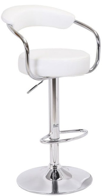Rackhams Zenith Kitchen Bar Stool, Height Adjustable Gas-Lift, Breakfast & Home Bar Stool, White - image 1
