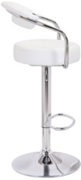 Rackhams Zenith Kitchen Bar Stool, Height Adjustable Gas-Lift, Breakfast & Home Bar Stool, White - thumbnail 2