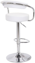 Rackhams Zenith Kitchen Bar Stool, Height Adjustable Gas-Lift, Breakfast & Home Bar Stool, White - thumbnail 5