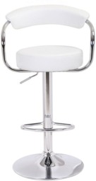 Rackhams Zenith Kitchen Bar Stool, Height Adjustable Gas-Lift, Breakfast & Home Bar Stool, White - thumbnail 3