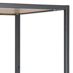 Rackhams Seaford Tall Black Metal Bookcase with 5 Shelves in Oak - 1 - Black and Natural - Wood - thumbnail 5