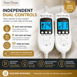 Rackhams Electric Blanket King Size - Plush Fleece Quilted - 10 Timer & 9 Heat Settings - Overheat Protection - thumbnail 5