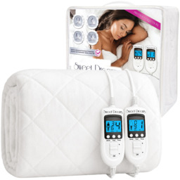 Rackhams Electric Blanket King Size - Plush Fleece Quilted - 10 Timer & 9 Heat Settings - Overheat Protection - thumbnail 1