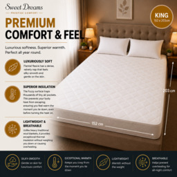 Rackhams Electric Blanket King Size - Plush Fleece Quilted - 10 Timer & 9 Heat Settings - Overheat Protection - thumbnail 2