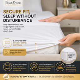 Rackhams Electric Blanket King Size - Plush Fleece Quilted - 10 Timer & 9 Heat Settings - Overheat Protection - thumbnail 3