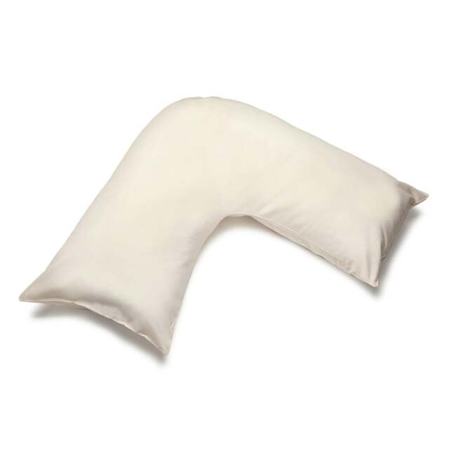 Rackhams Easycare Percale V-Shaped Orthopaedic Pillowcase - Cream - One Size - Cream - 50% Cotton/50% Polyester - image 1