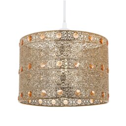 Rackhams Polished Gold Acrylic Gem Moroccan Style Chandelier Pendant Light Shade