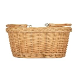 Rackhams Buff Willow Medium Swing Handle Wicker Shopping Basket - Red Checked - thumbnail 4