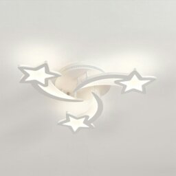 Rackhams LED Ceiling Light Fixture with Star Lampshades - W 70 x L 70 x H 6.5 cm - Dimmable (Warm Glow) - thumbnail 4