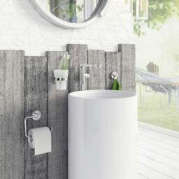 Rackhams Polished Chrome Toilet Roll Holder - thumbnail 3