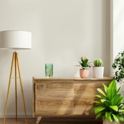 Rackhams Modern Palm Tree Emerald Forest Green Glass Table Lamp with Satin Brass Base - thumbnail 5