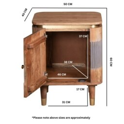 Rackhams Alaina Acacia Wood Bedside Table - Wood - 1 - 50X40X60cm (LXDXH) - thumbnail 6