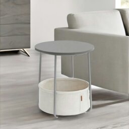 Rackhams Bedside Lamp Table with Storage Basket Grey - thumbnail 3