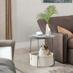 Rackhams Bedside Lamp Table with Storage Basket Grey - thumbnail 6