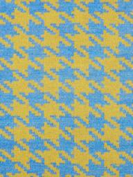 Rackhams Houndstooth Baby Blue and Sunflower Yellow Cushion - thumbnail 3