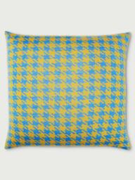 Rackhams Houndstooth Baby Blue and Sunflower Yellow Cushion - thumbnail 2