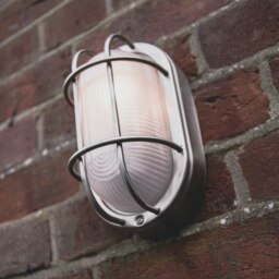 Rackhams Stainless Steel Cast Aluminium Outdoor Oval Bulkhead Wall Light - thumbnail 4