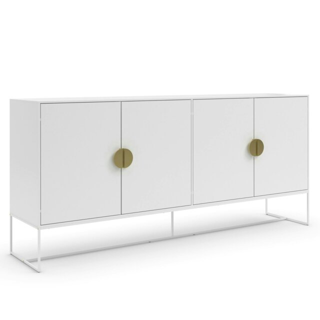 Rackhams Asia Sideboard 4 Doors in White - White - image 1