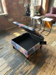 Rackhams Premium Handmade Damask Multicolour Storage Ottoman Bench – UK Storage Seat & Coffee Table - 40 x 30 Inches (102 x 76cm) - thumbnail 4