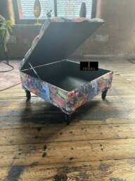 Rackhams Premium Handmade Damask Multicolour Storage Ottoman Bench – UK Storage Seat & Coffee Table - 40 x 30 Inches (102 x 76cm) - thumbnail 5