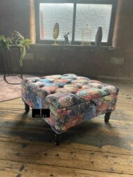Rackhams Premium Handmade Damask Multicolour Storage Ottoman Bench – UK Storage Seat & Coffee Table - 40 x 30 Inches (102 x 76cm) - thumbnail 2